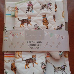 Apron and Oven Mitt Set - Cats